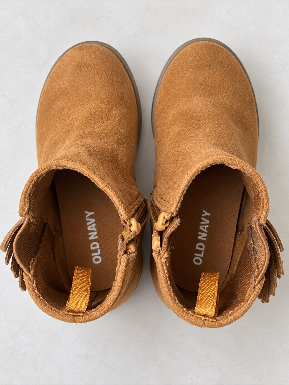 Old Navy Kids' Brown Suede-Look Fringe Ankle Boots